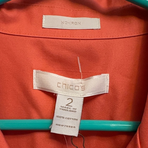 Chico's 2 Vibrant No Iron 3/4 Sleeve Blouse - Picture 2 of 6